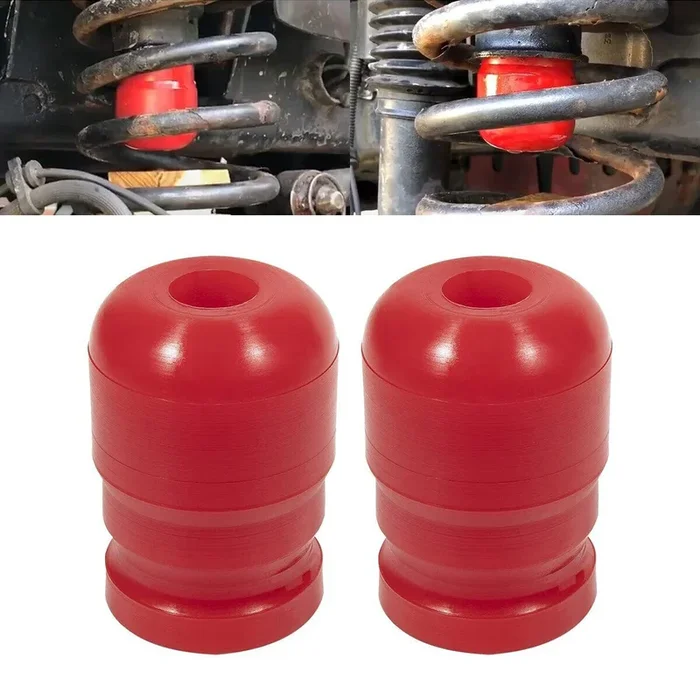 1-1303 Polyurethane Front Bump Stop for 2007-2018 Jeep Wrangler JK/JKU 2pcs Red