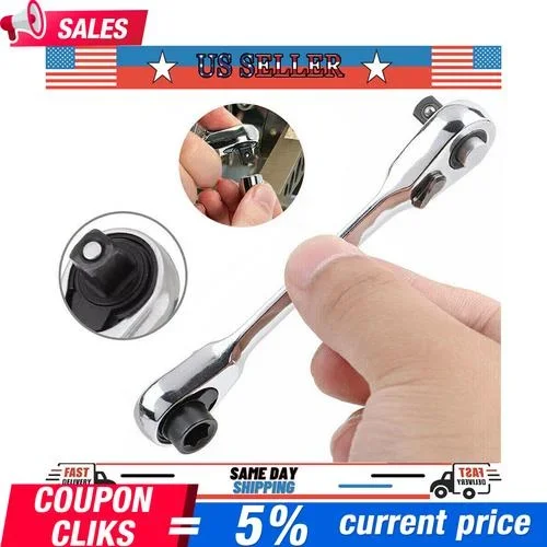 1/4 INCH MINI DOUBLE ENDED QUICK SOCKET RATCHET WRENCH ROD SCREWDRIVER BIT TOOL!