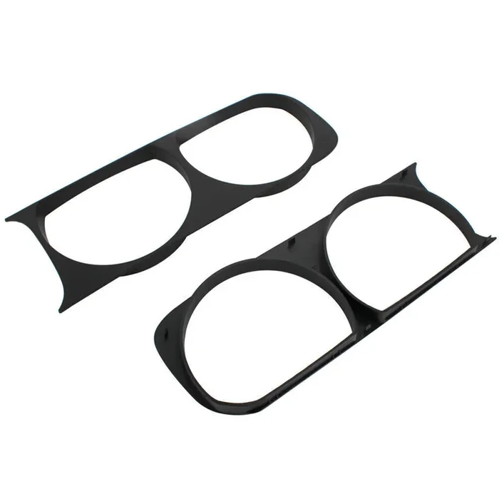 1 Pair Left + Right Side Black Headlight Bezel For 2008-2014 Dodge Challenger