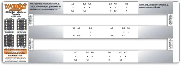 252S-TEMP Studding Template 2.52″ Pitch Single Ply