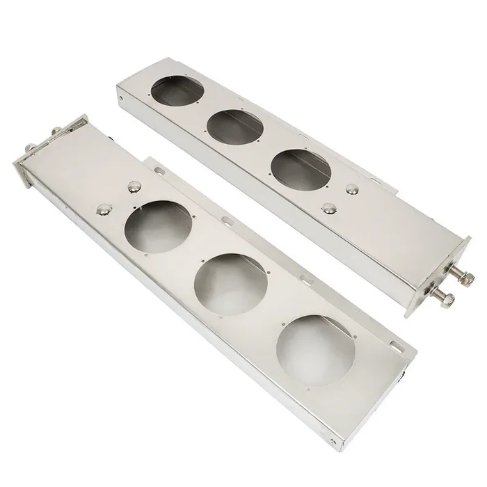 30″ Stainless Steel Mud Flap Hanger w/ Light Cutouts Spring Loaded 2 1/2 Patter