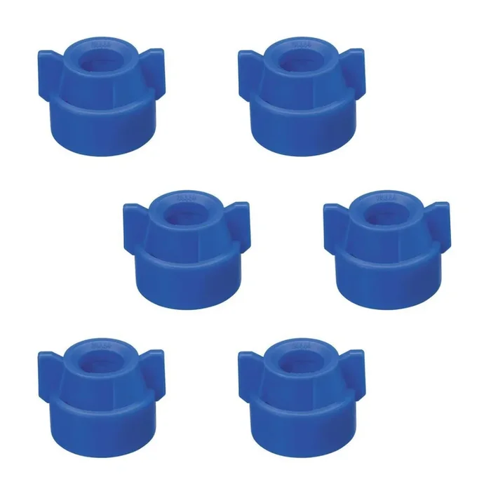 6 of Quick TeeJet Blue Nylon Cap Fits TK, TX, TXA, TG, Hose Shanks & Disc Cores