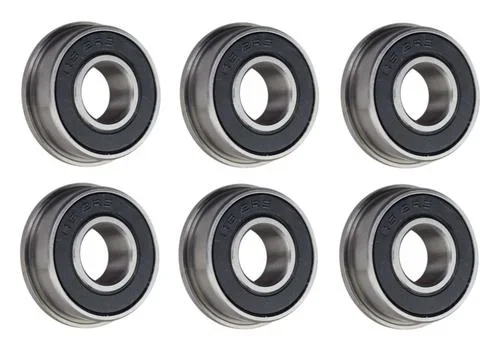 (6 Pack) FR6-2RS Flanged Sealed Radial Ball Bearing 3/8 ID X 7/8 OD X 0.281″ W