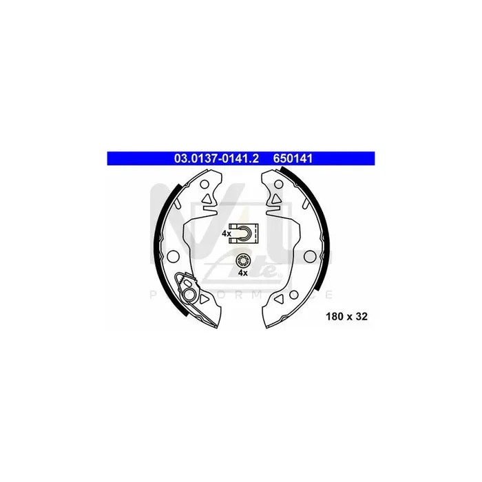 ATE 03.0137-0141.2 Brake Shoe Set Ø 180mm