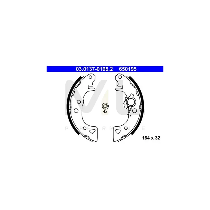 ATE 03.0137-0195.2 Brake Shoe Set