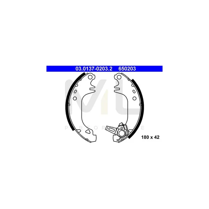 ATE 03.0137-0203.2 Brake Shoe Set