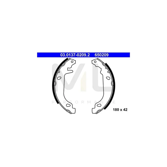 ATE 03.0137-0209.2 Brake Shoe Set