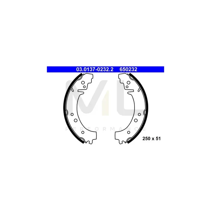 ATE 03.0137-0232.2 Brake Shoe Set