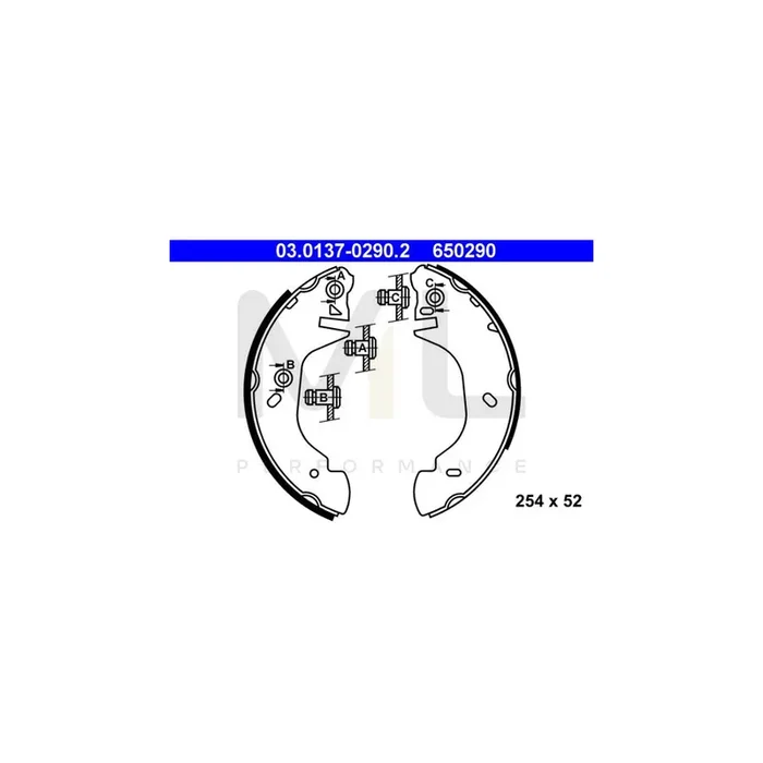ATE 03.0137-0290.2 Brake Shoe Set for FORD TRANSIT