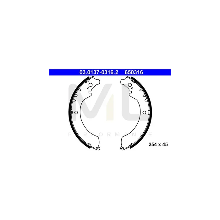 ATE 03.0137-0316.2 Brake Shoe Set