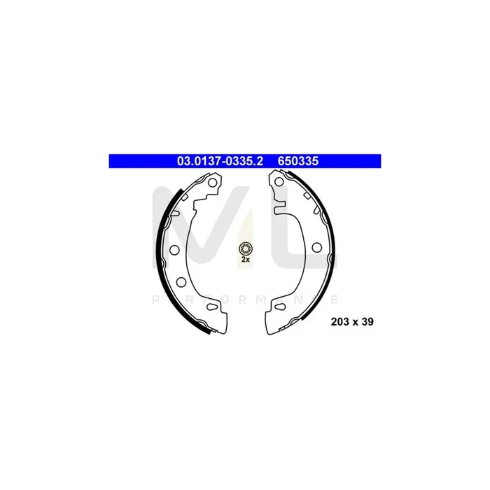 ATE 03.0137-0335.2 Brake Shoe Set for RENAULT MEGANE