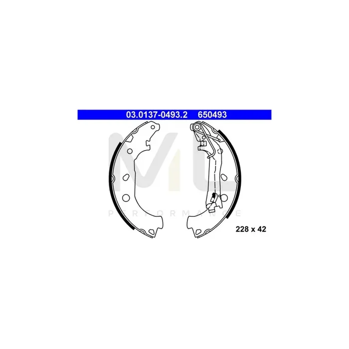 ATE 03.0137-0493.2 Brake Shoe Set with lever