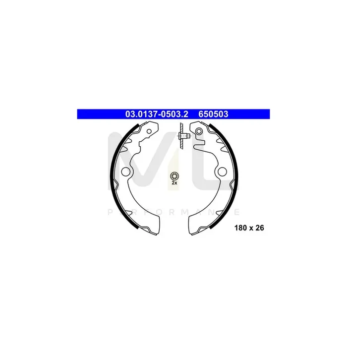 ATE 03.0137-0503.2 Brake Shoe Set without lever