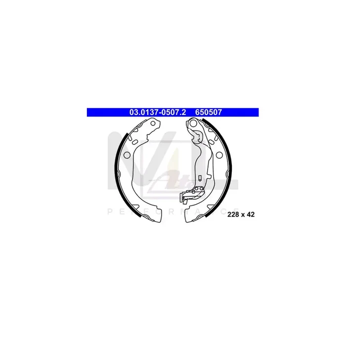ATE 03.0137-0507.2 Brake Shoe Set with lever