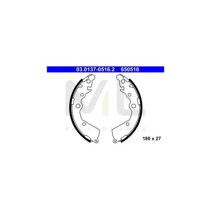 ATE 03.0137-0516.2 Brake Shoe Set for KIA Picanto II (TA)