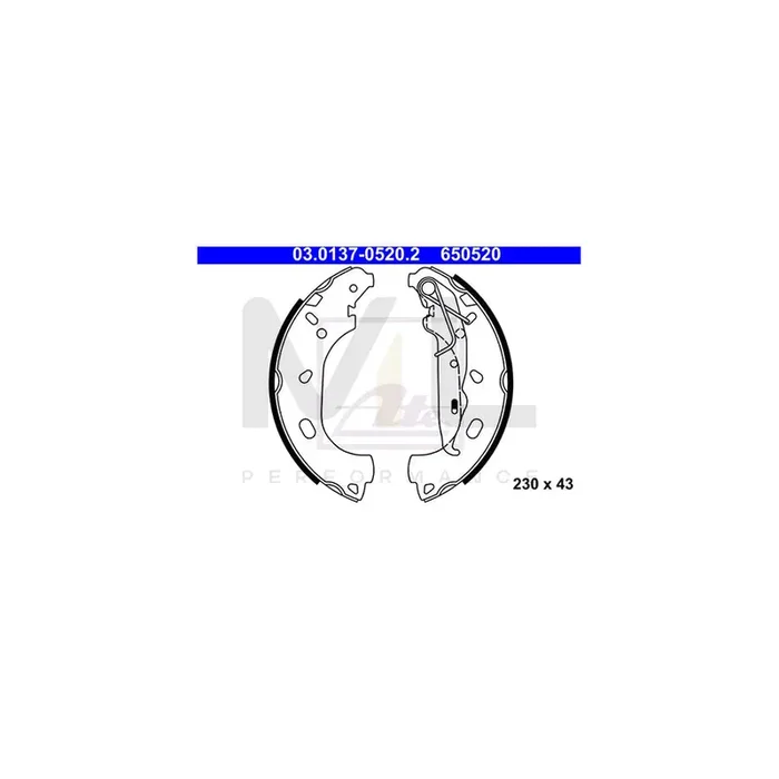 ATE 03.0137-0520.2 Brake Shoe Set with lever