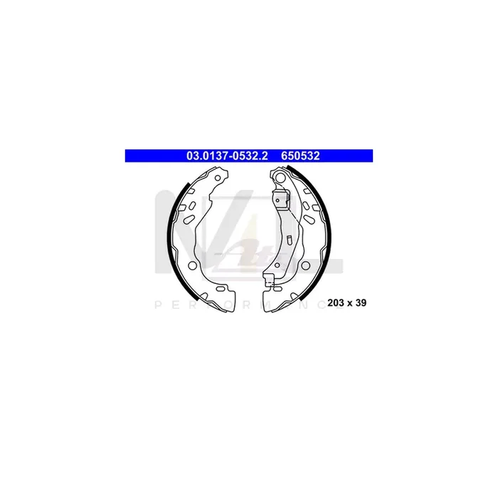 ATE 03.0137-0532.2 Brake Shoe Set with lever