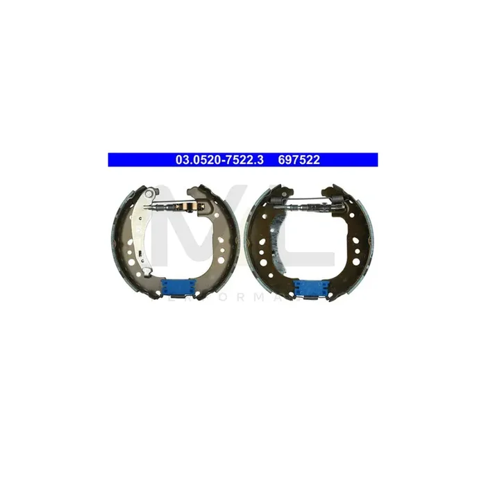 ATE 03.0520-7522.3 Brake Shoe Set with accessories, with wheel brake cylinder