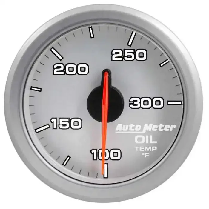 Autometer Airdrive 2-1/6in Oil Temp Gauge 100-300 Degrees F – Silver