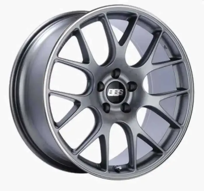 BBS CH-R 19×8 5×120 ET40 Satin Titanium Polished Rim Protector Wheel -82mm PFS/Clip Required
