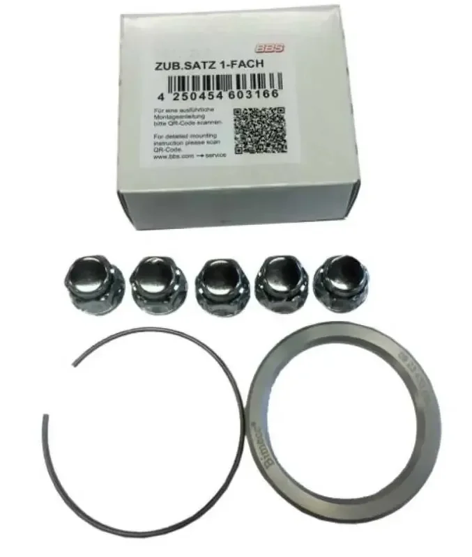 BBS PFS KIT – Subaru 5×114.3 – Includes 82mm OD – 56mm ID Ring / 82mm Clip / Lug Nuts