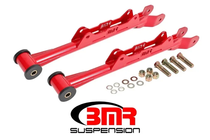 BMR 10-15 5th Gen Camaro Chrome Moly Non-Adj. Rear Lower Control Arms (Delrin) – Red