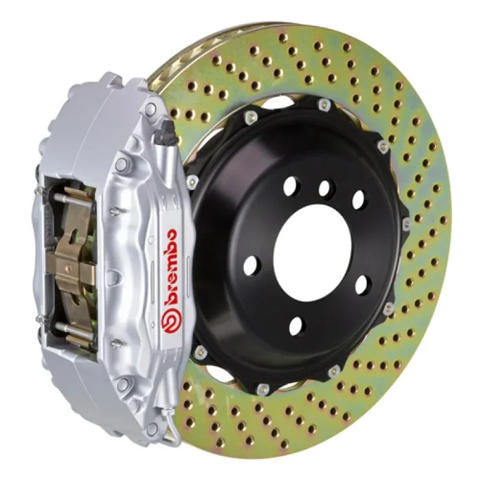 Brembo 03-06 G35 Sedan/G35 Coupe/03-08 350Z Fr GT BBK 6 Pist Cast 355×32 2pc Rotor Drilled-Silver