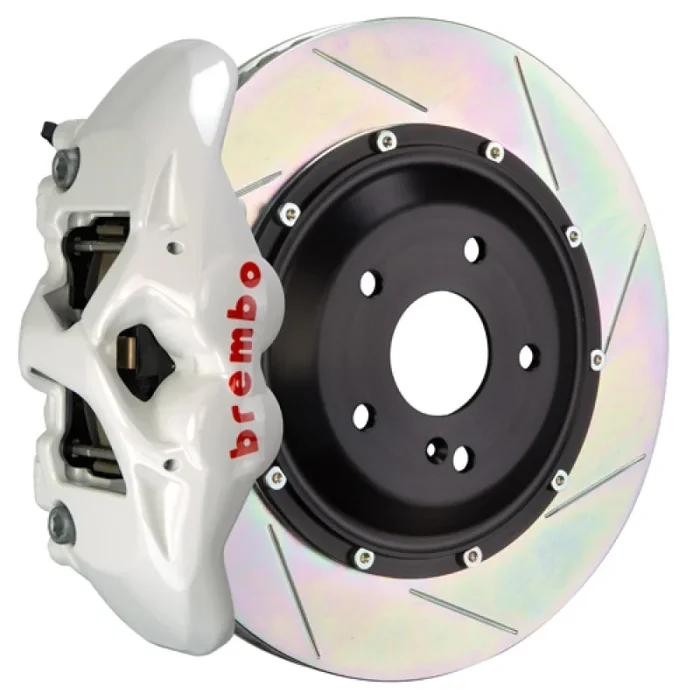Brembo 15-18 M3 Excl CC Brakes Rr GT BBK 4Pis Cast 380×28 2pc Rotor Slotted Type1-White
