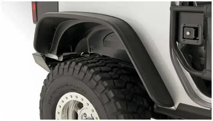 Bushwacker 07-18 Jeep Wrangler Flat Style Flares 2pc Fits 2-Door Sport Utility Only – Black