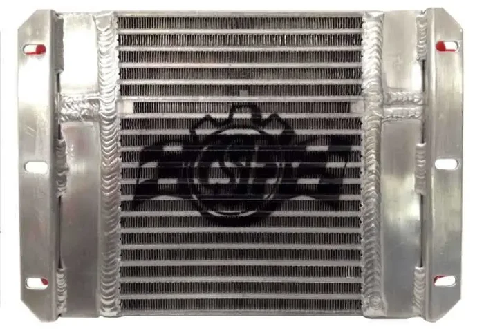 CSF Dual Fluid Bar & Plate HD Oil Cooler w/9in SPAL Fan (1/3 & 2/3 Partition) – 13.8in L x 10in H