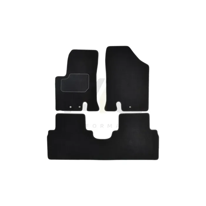 CUSTOPOL Tailored KIA225C Floor mat set Textile, Front and Rear, Quantity 4, Black