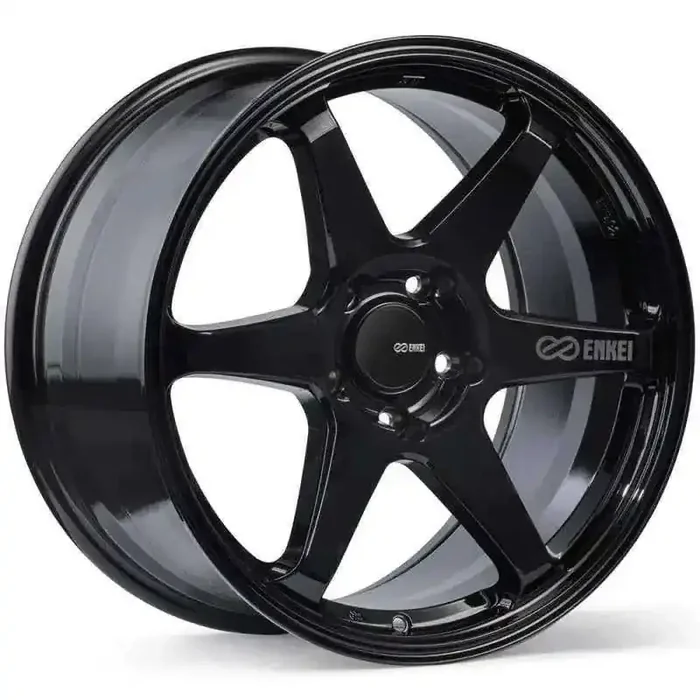 Enkei T6R 18×8 45mm Offset 5×112 Bolt Pattern 72.6 Bore Gloss Black Wheel