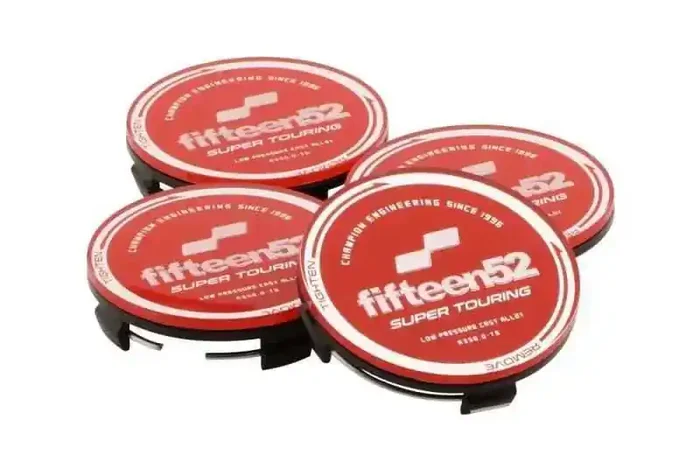 fifteen52 Super Touring (Chicane/Podium) Center Cap Set of Four – Red/Chrome