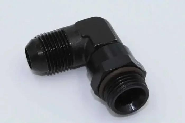 Fragola -8AN x 3/4 – 16 (8) 90 Degree Swivel – Black