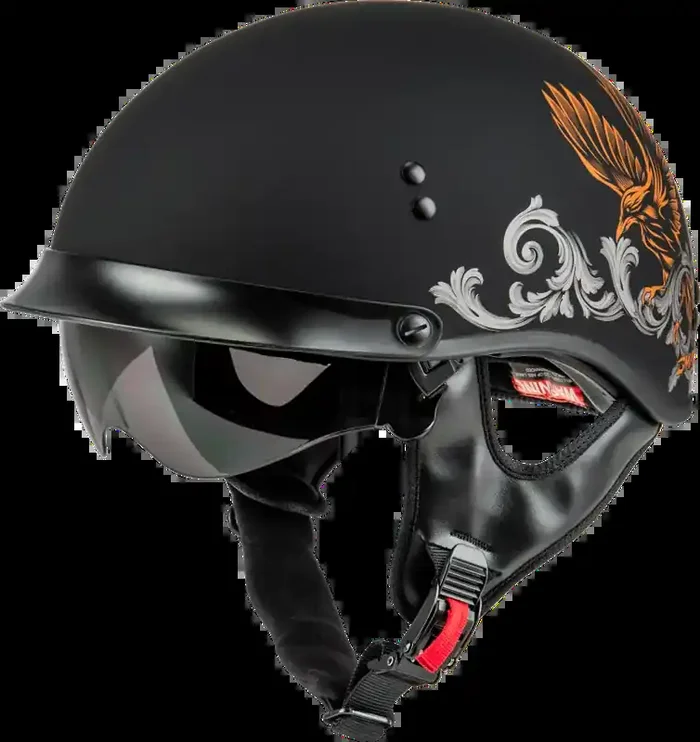 H96510948 Hh 65 Corvus Helmet W/Peak Matte Black/Silver/Orange 2x