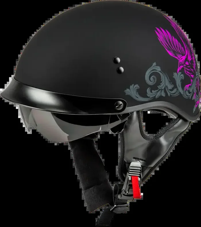 H96510963 Hh 65 Corvus Helmet W/Peak Matte Black/Purple/Grey Xs