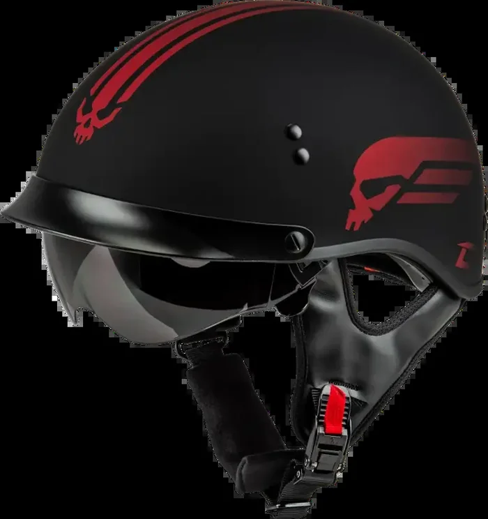 H96511326 Hh 65 Retribution Helmet W/Peak Matte Black/Red Lg