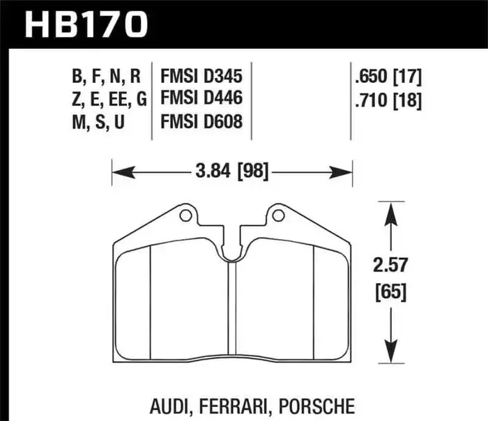 Hawk 89-94 Porsche 911 / 86-94 944 / 93 & 95 968 Front & Rear HT-10 Race Brake Pads