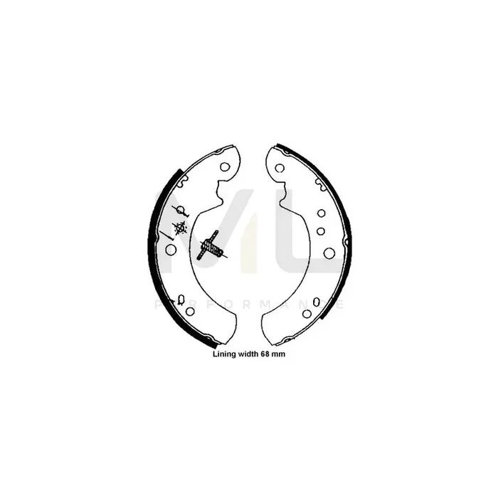 HELLA 8DB 355 000-891 Brake Shoe Set without handbrake lever