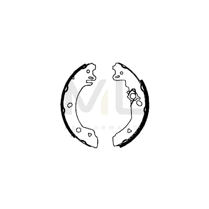 HELLA 8DB 355 001-041 Brake Shoe Set for FORD FIESTA without handbrake lever, with accessories