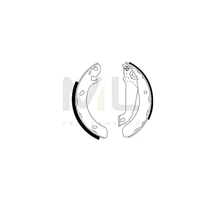 HELLA 8DB 355 001-261 Brake Shoe Set with handbrake lever