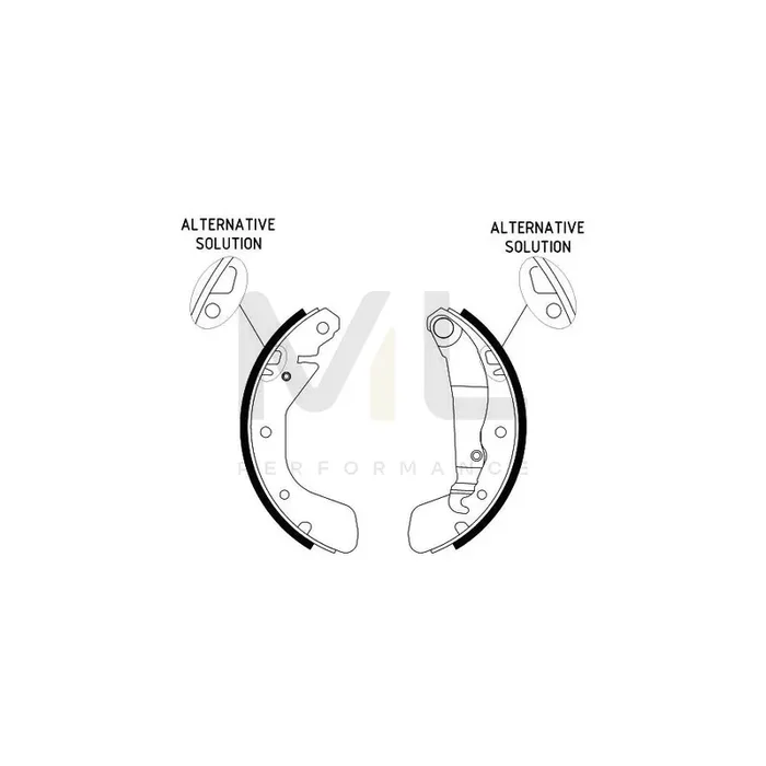 HELLA 8DB 355 001-301 Brake Shoe Set with handbrake lever