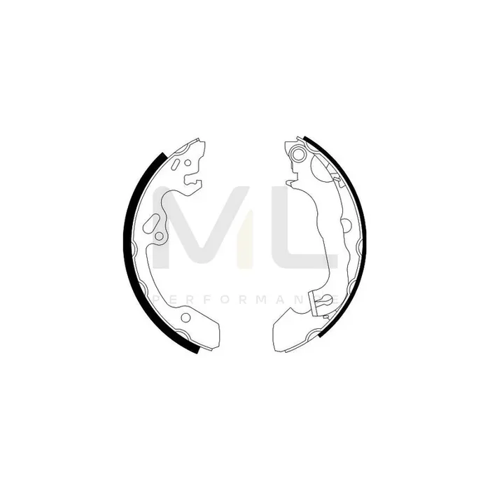 HELLA 8DB 355 002-231 Brake Shoe Set for FORD FOCUS with handbrake lever