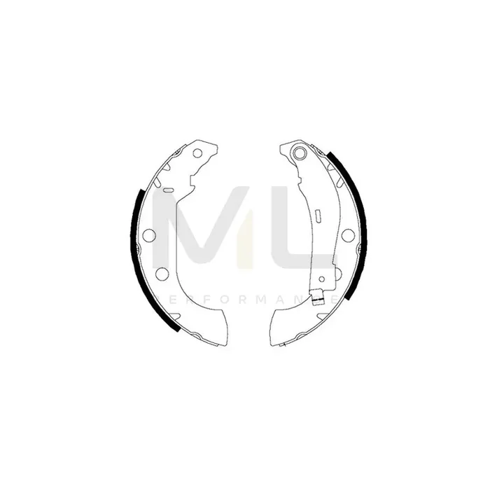 HELLA 8DB 355 002-381 Brake Shoe Set with handbrake lever