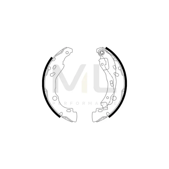 HELLA 8DB 355 002-641 Brake Shoe Set with handbrake lever