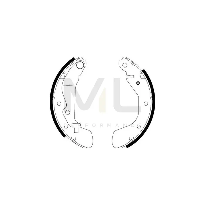 HELLA 8DB 355 002-791 Brake Shoe Set with handbrake lever