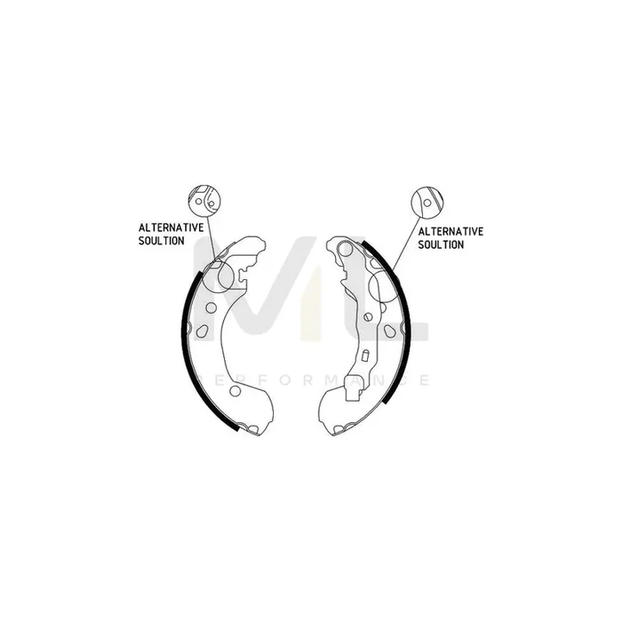 HELLA 8DB 355 002-801 Brake Shoe Set with handbrake lever