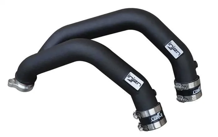 Injen 15-16 BMW M3(F80)/M4 (F82/83) 3.0L L6 Twin Turbo 2PC Aluminum Int. Charge Pipe – Wrinkle Black