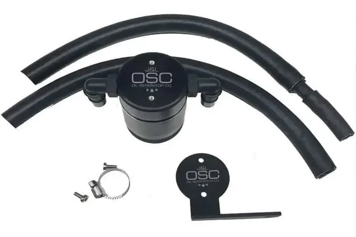 J&L 13-18 Ford Focus ST Front Oil Separator 3.0 – Black Anodized