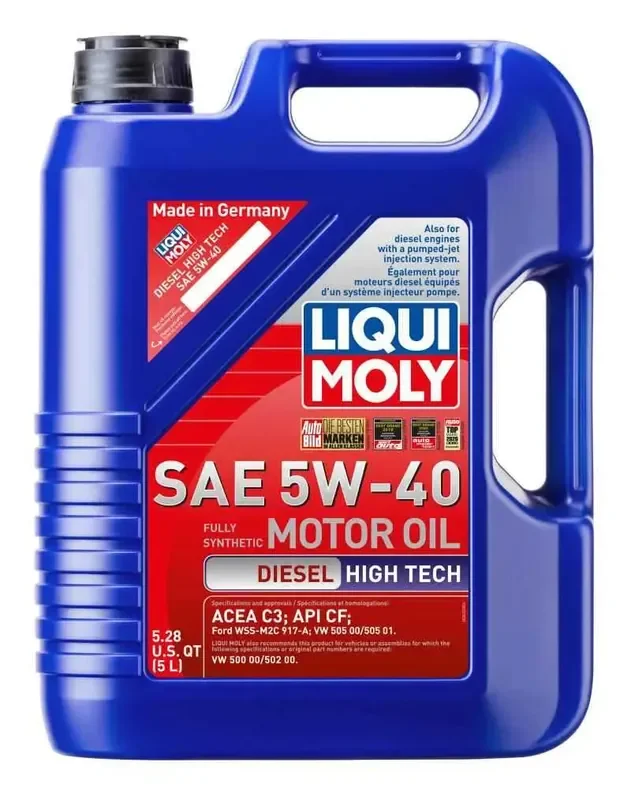 LIQUI MOLY 5L Diesel High Tech Motor Oil 5W40 – Case of 4